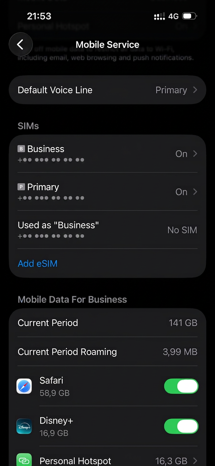 2. Tap "Add eSIM"